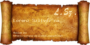 Lorenz Szilvána névjegykártya
